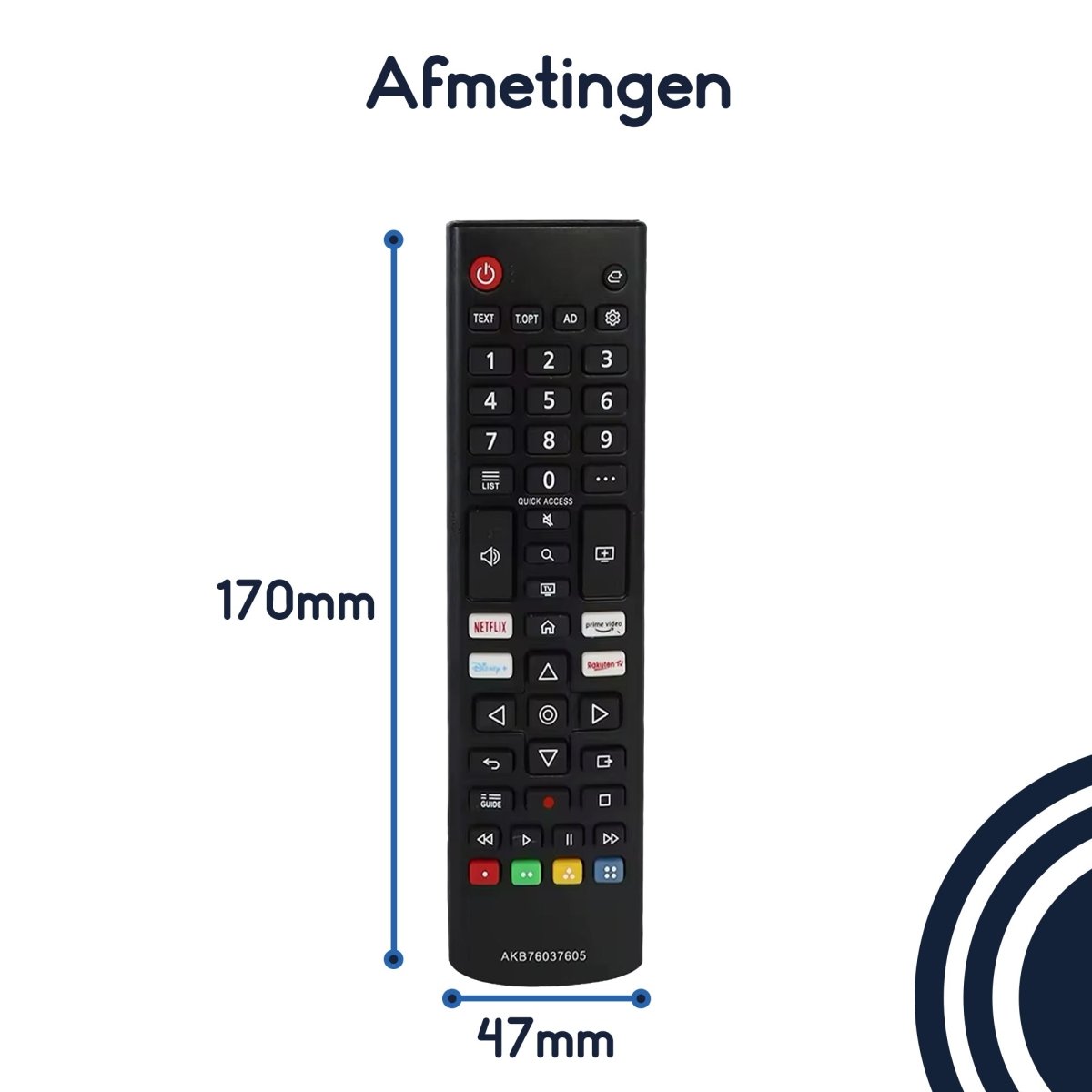 Ibley Afstandsbediening geschikt voor LG AKB76037605 - Universeel voor LG TV’s - Ibley