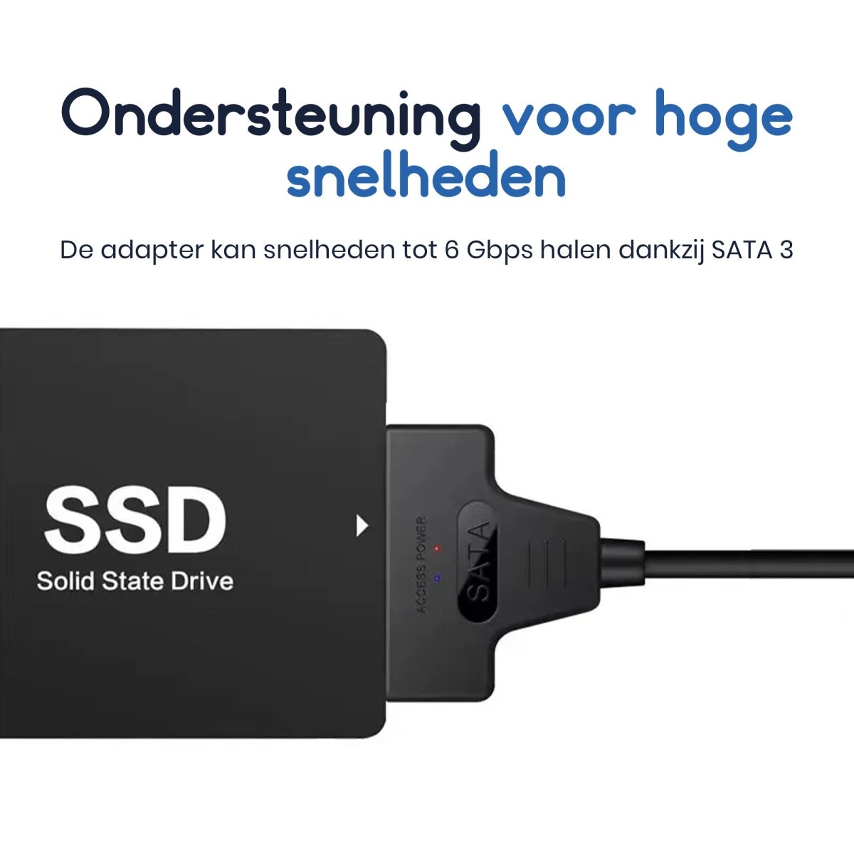 Ibley USB 3.0 naar SATA III adapter | SATA 3 adapter kabel | 7 pin, 15 pin en 22 pin | Geschikt voor SSD’s en 2.5” HDD’s | 22cm kabel - Ibley