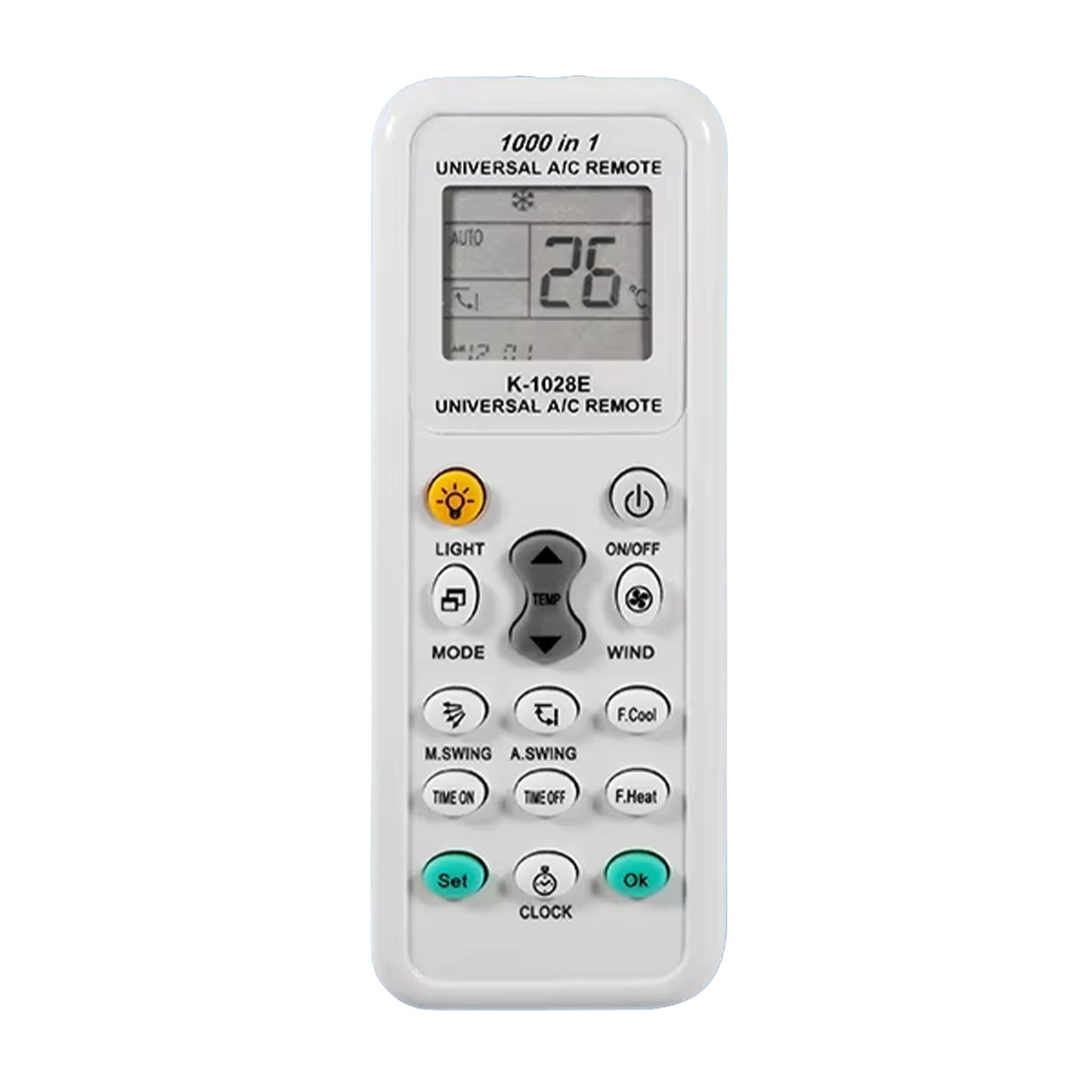 Ibley K-1028E - Universele Airco Afstandsbediening - 1000-in-1 - LCD Display - 50+ Topmerken