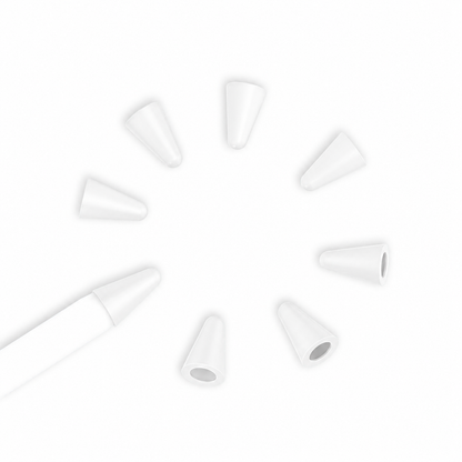 Ibley Pencil tip cover voor Apple Pencil 1/2 transparant - 8 stuk(s) - Silicone pen tips