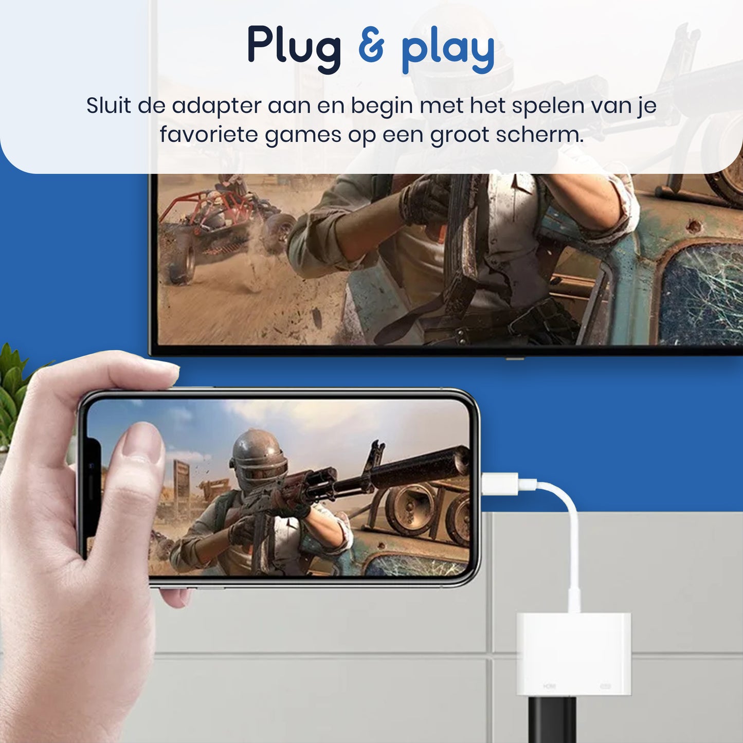 Ibley Lightning naar HDMI adapter 1080p voor iPhone en iPad wit