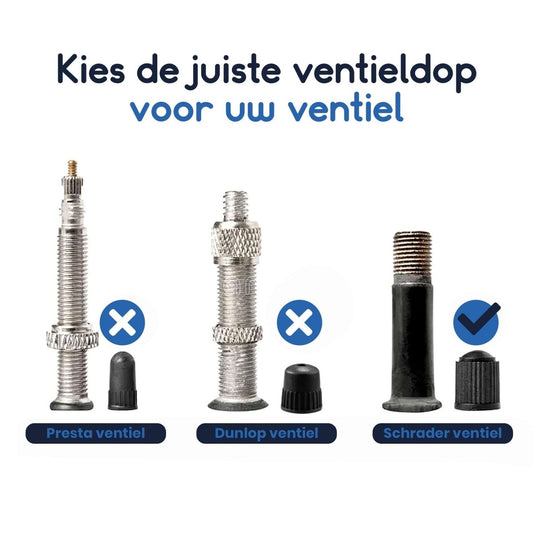 Ibley 20 ventieldoppen geschikt voor Schrader/Auto ventiel - Kunststof ventieldoppen - Fiets/Auto ventieldop - elektrische fietsventieldop - Zwart - Ibley