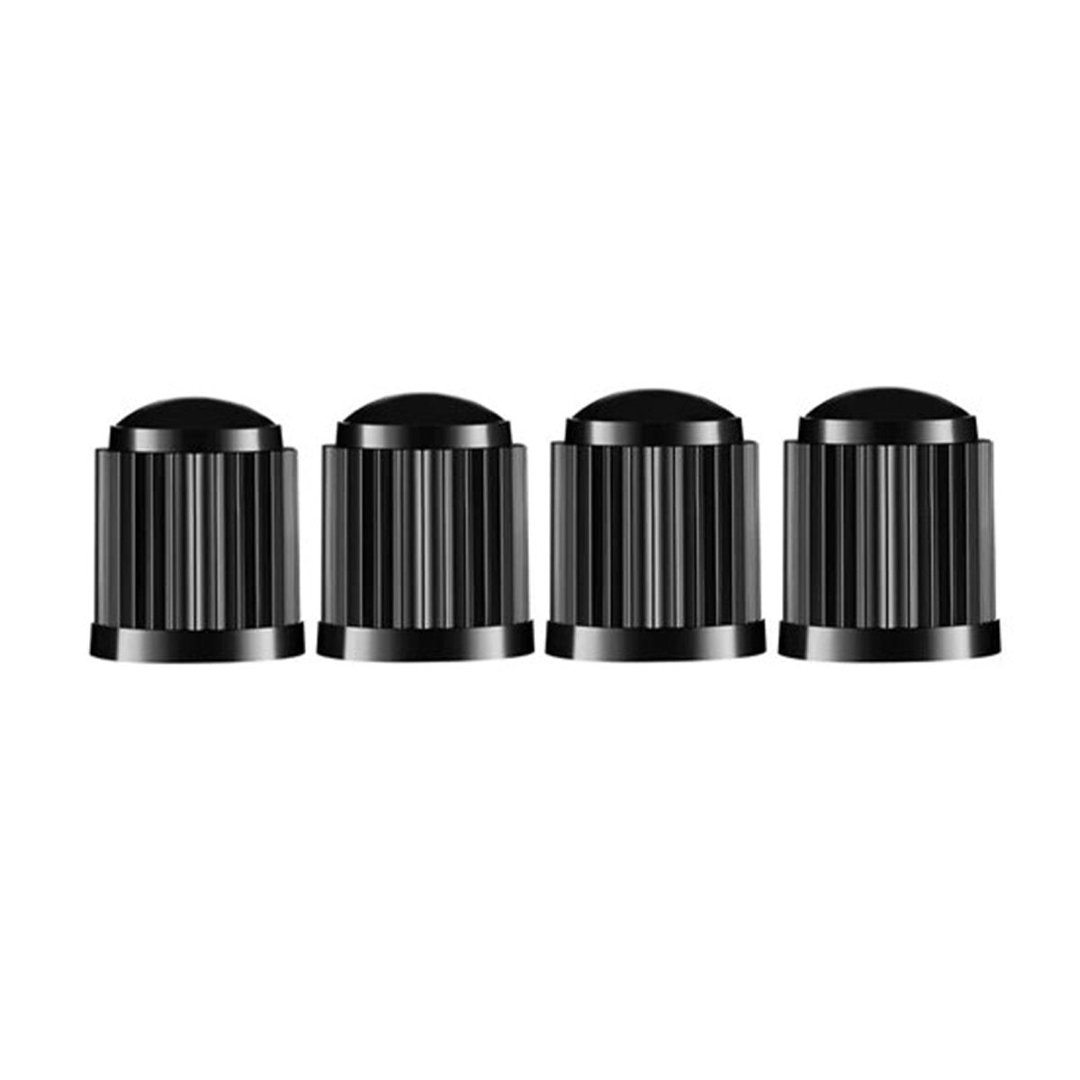 Ibley 4 ventieldoppen geschikt voor Schrader/Auto ventiel - Kunststof ventieldoppen - Fiets/Auto ventieldop - elektrische fietsventieldop - Zwart - Ibley