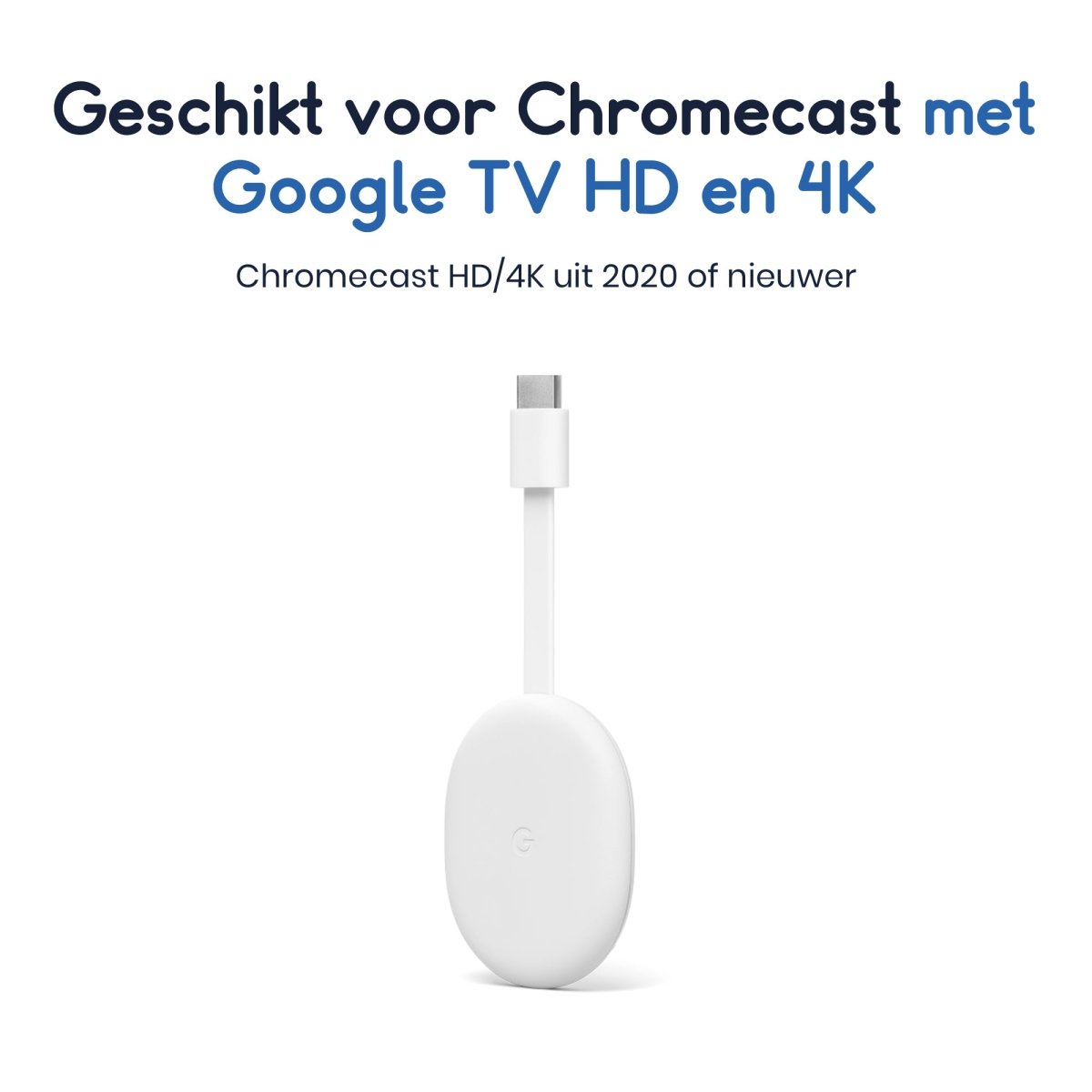 Ibley Afstandsbediening geschikt voor Google Chromecast HD/4K wit - Afstandsbediening - Remote control - Chromecast met Google TV - Chromecast 2020 en nieuwer - Ibley