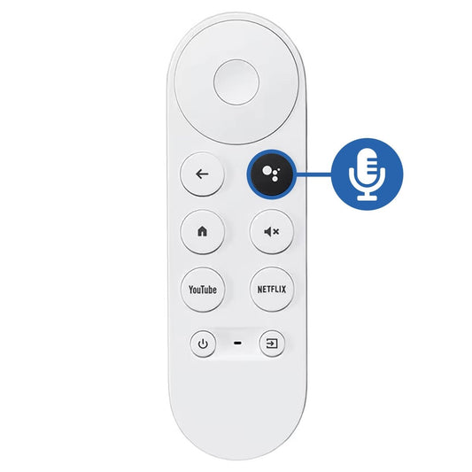 Ibley Afstandsbediening geschikt voor Google Chromecast HD/4K wit - Afstandsbediening - Remote control - Chromecast met Google TV - Chromecast 2020 en nieuwer - Ibley