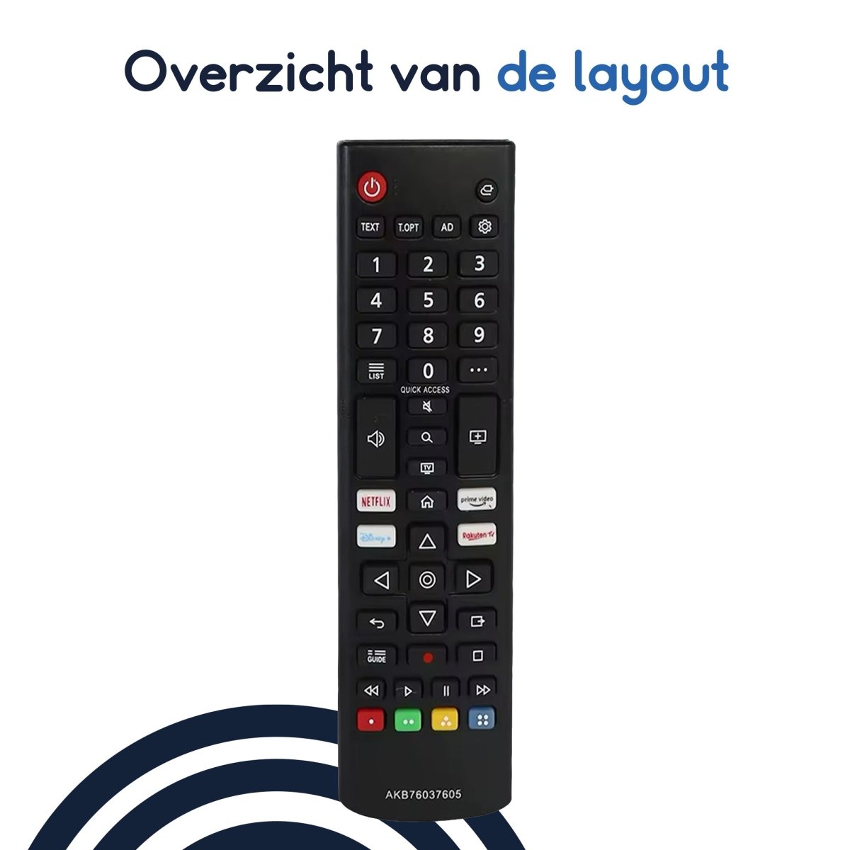 Ibley Afstandsbediening geschikt voor LG AKB76037605 - Universeel voor LG TV’s - Ibley