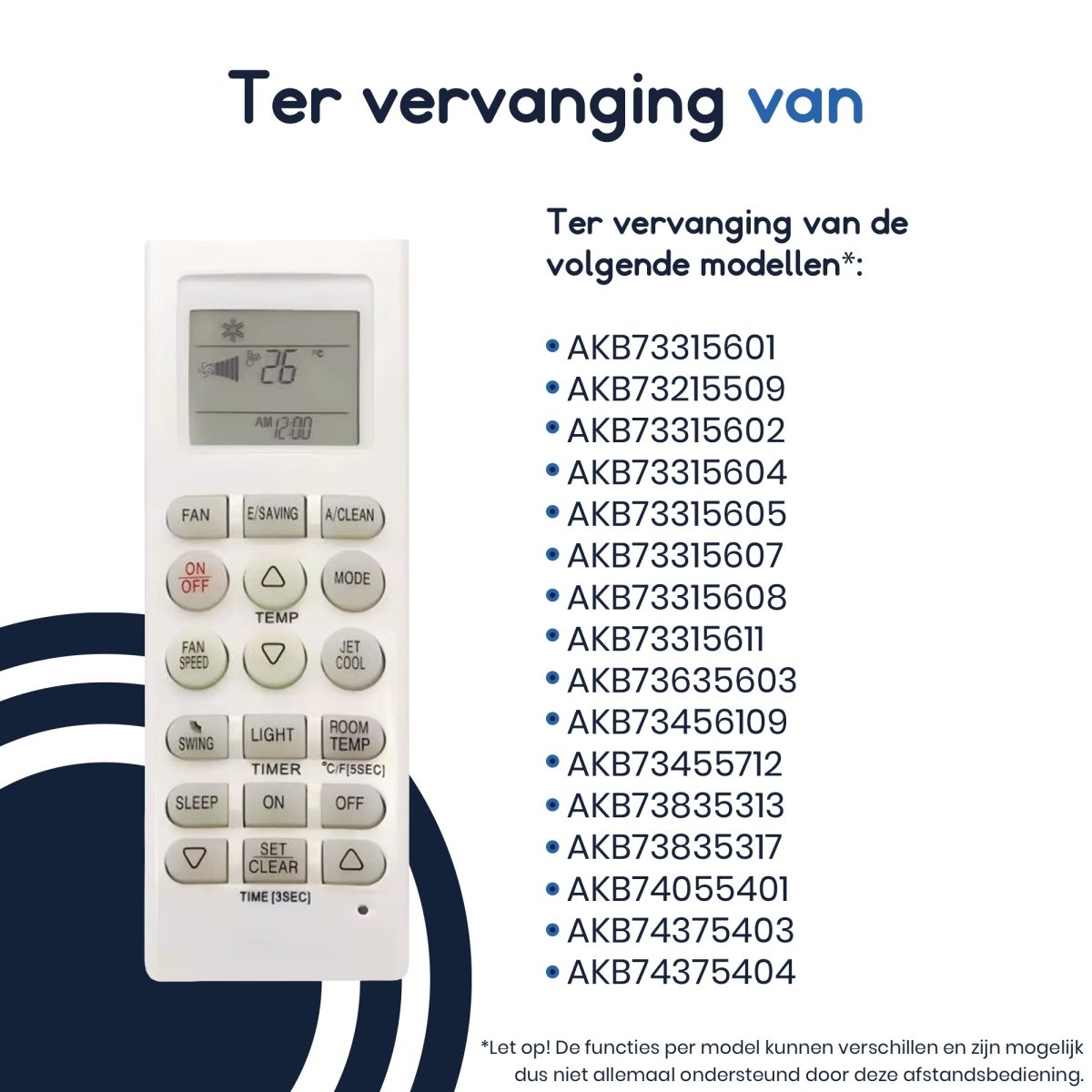 Ibley Airco Afstandsbediening - Geschikt voor LG - AKB73315601 - Direct Gebruiksklaar - Ibley