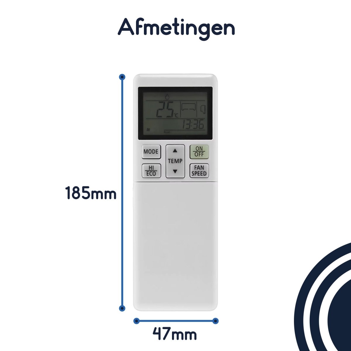 Ibley Airco Afstandsbediening - Geschikt voor Mitsubishi - RLA502A700B - Direct Gebruiksklaar - Ibley