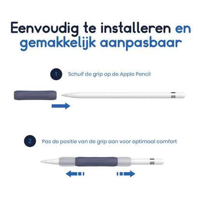 Ibley Anti - slip grip voor Apple Pencil 1/2/Pro groen - Siliconen grip - Ergonomische grip huls - Extra bescherming - 1 stuk - Ibley