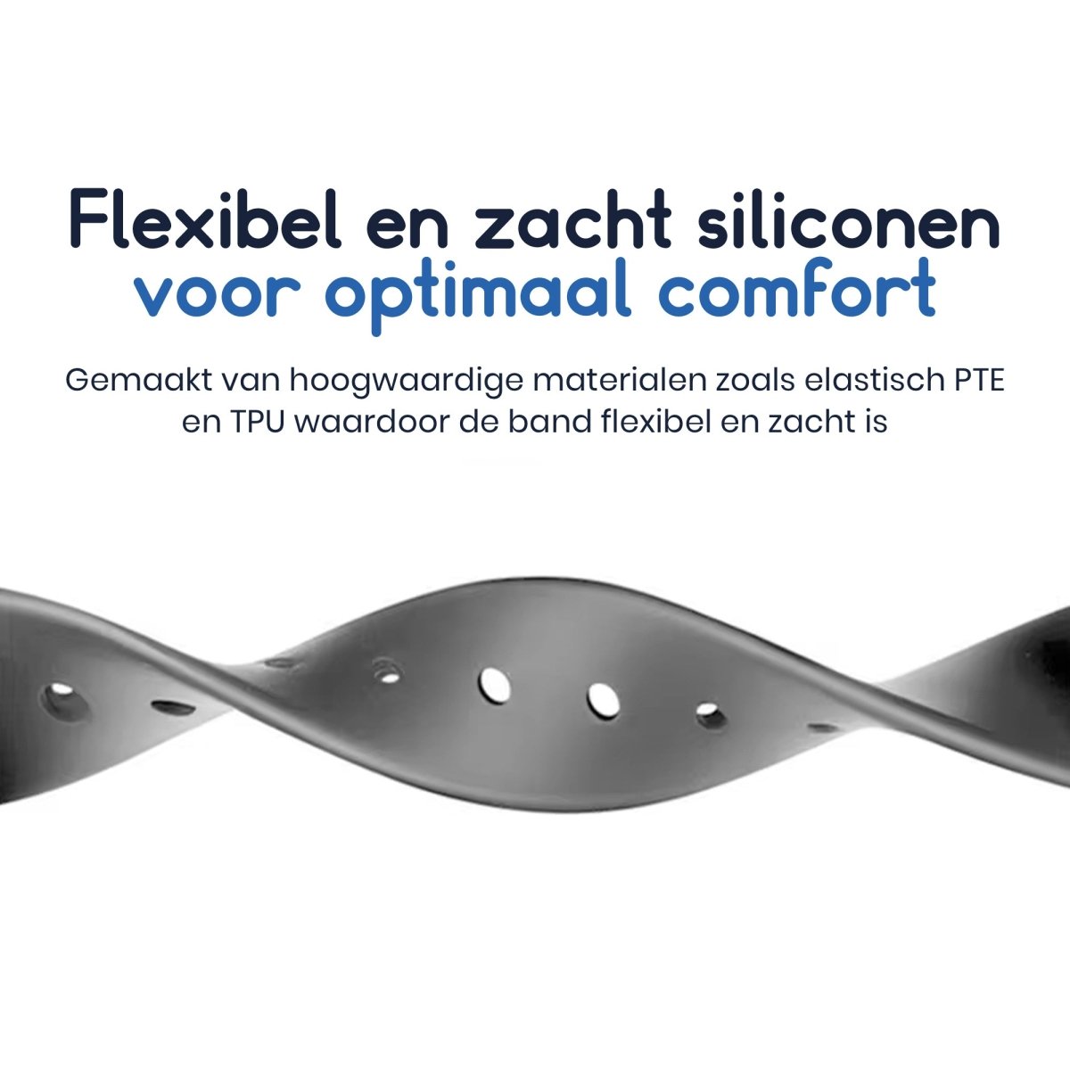 Ibley Bandje voor Xiaomi Mi Band 5/6/7 zwart - Siliconen band - Drukknoop sluiting - Vervangend horlogebandje - Ibley