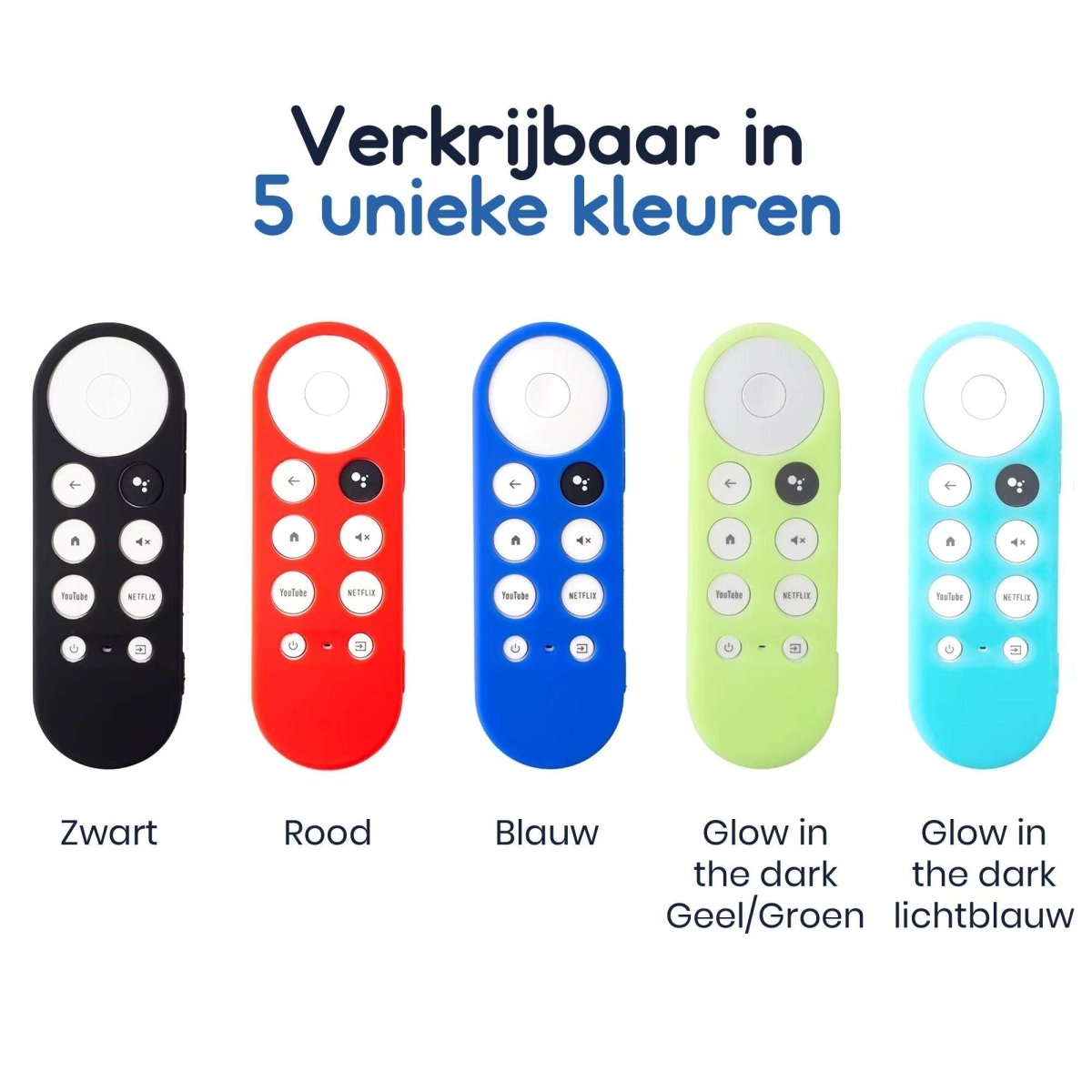 Ibley Beschermhoes voor Chromecast HD/4K Afstandsbediening (2020 en nieuwer) – Glow in the dark Groen/Geel – Siliconen Remote Case - Ibley