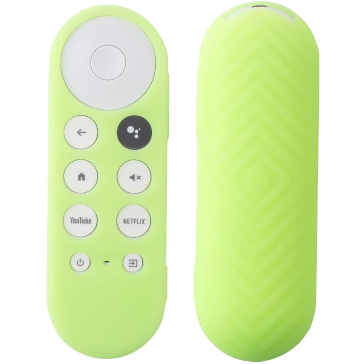 Ibley Beschermhoes voor Chromecast HD/4K Afstandsbediening (2020 en nieuwer) – Glow in the dark Groen/Geel – Siliconen Remote Case - Ibley