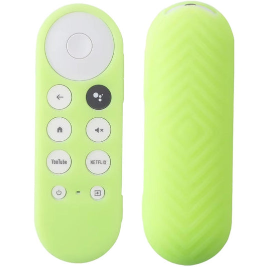 Ibley Beschermhoes voor Chromecast HD/4K Afstandsbediening (2020 en nieuwer) – Glow in the dark Groen/Geel – Siliconen Remote Case - Ibley