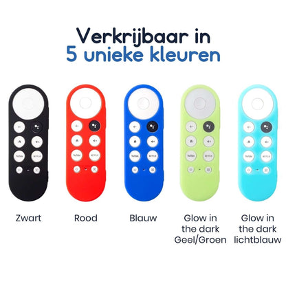Ibley Beschermhoes voor Chromecast HD/4K Afstandsbediening (2020 en nieuwer) – Zwart – Siliconen Remote Case - Ibley