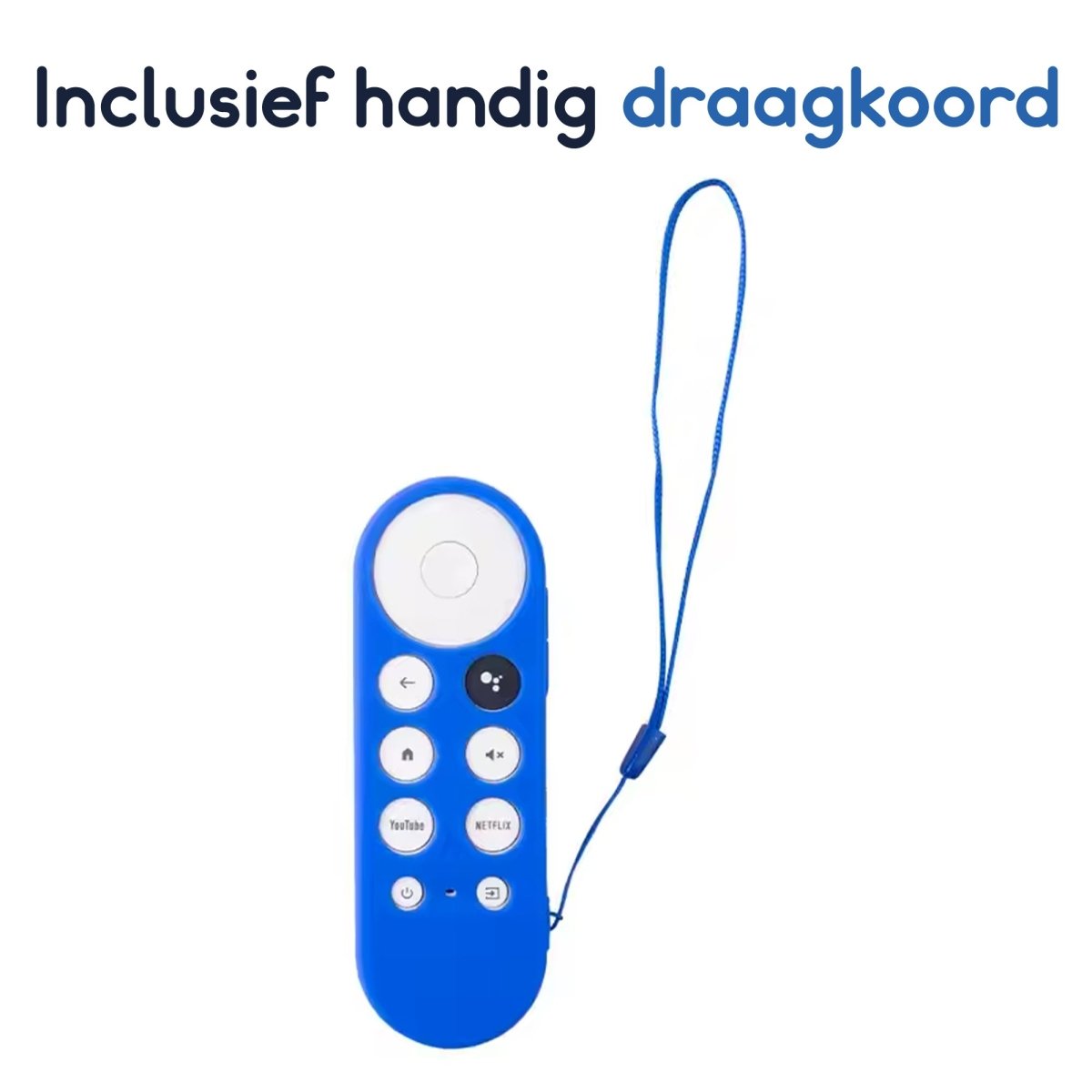 Ibley Beschermhoes voor Chromecast HD/4K afstandsbediening Blauw - remote case - Siliconen cover - Geschikt voor Chromecast afstandsbediening 2020 & nieuwer - Ibley