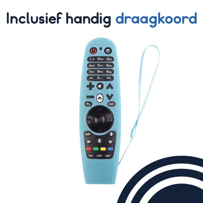 Ibley Beschermhoes voor LG AKB75855501 afstandsbediening – Glow in the dark blauw – Siliconen Remote Case - Ibley