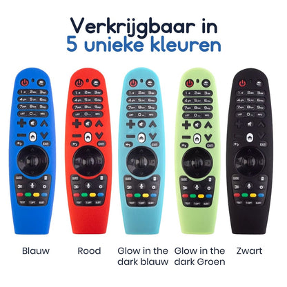 Ibley Beschermhoes voor LG AKB75855501 afstandsbediening – Glow in the dark blauw – Siliconen Remote Case - Ibley
