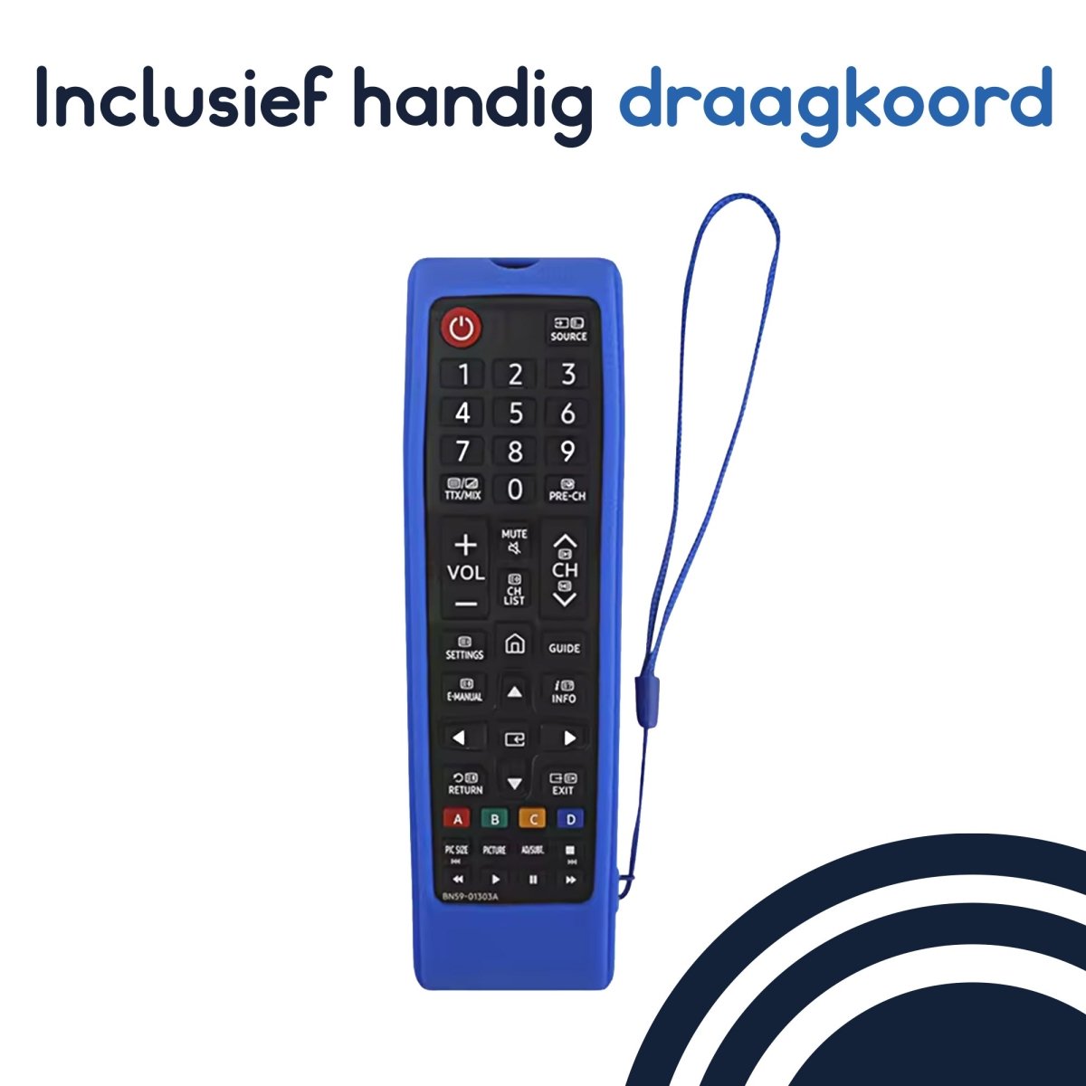 Ibley Beschermhoes voor Samsung BN59 - 01175N afstandsbediening – Glow in the dark blauw – Siliconen Remote Case - Ibley