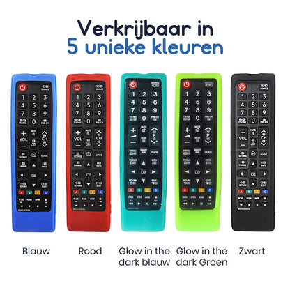 Ibley Beschermhoes voor Samsung BN59 - 01175N afstandsbediening – Glow in the dark blauw – Siliconen Remote Case - Ibley