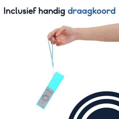 Ibley Beschermhoes voor Samsung BN59 - 01358B afstandsbediening – Glow in the dark blauw – Siliconen Remote Case - Ibley