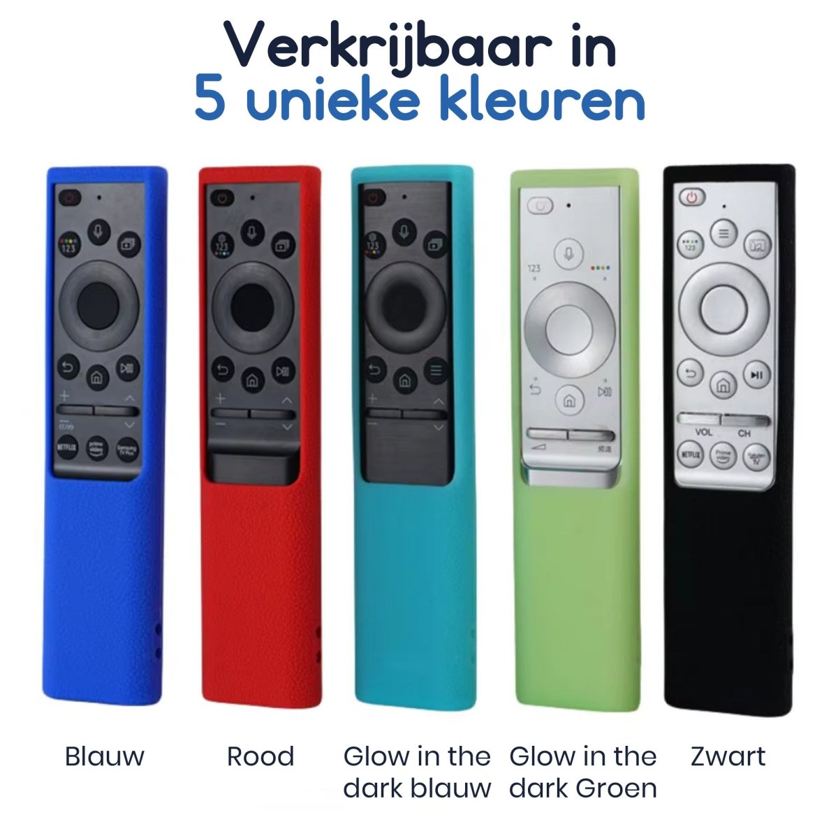 Ibley Beschermhoes voor Samsung BN59 - 01358B afstandsbediening – Glow in the dark blauw – Siliconen Remote Case - Ibley