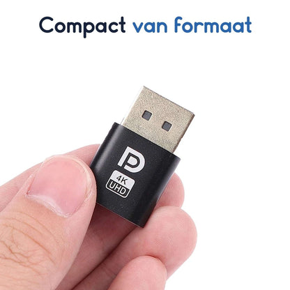 Ibley Displayport Dummy plug Zwart - Display emulator - 4K@30hz - 1080p@120hz - Virtuele display adapter - Emulator - Ibley