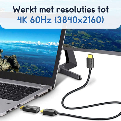 Ibley DisplayPort naar HDMI adapter – 4K@60Hz – 1080P@480Hz – Plug & Play converter - Ibley