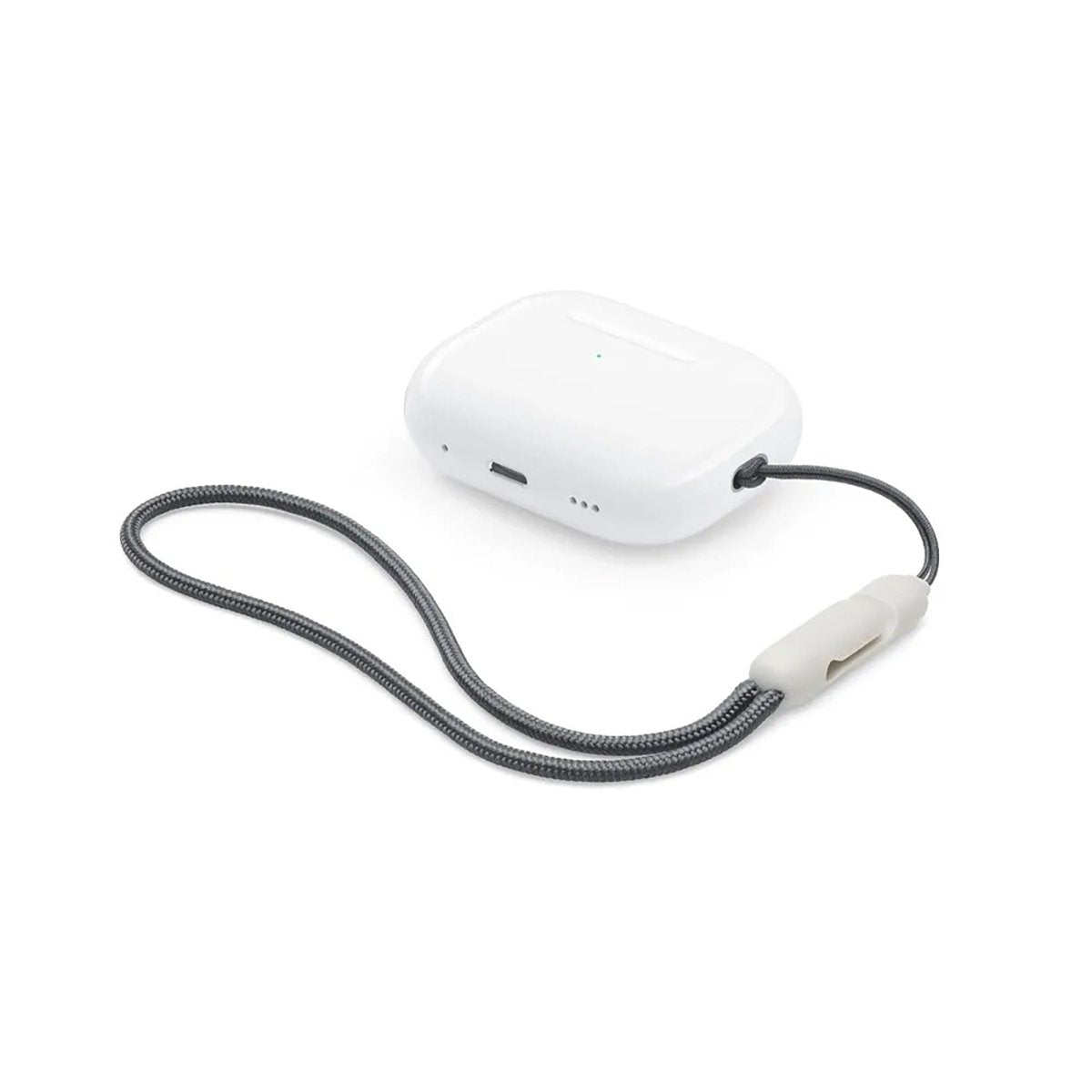 Ibley Draagkoord voor Apple AirPods Pro (2e & 3e generatie) - AirPods Pro 2/3 Lanyard - Draaglus - Draagriem - Geïntegreerde clip - AirPods Case Accessoires - Grijs met Crème clip - Ibley