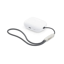 Ibley Draagkoord voor Apple AirPods Pro (2e & 3e generatie) - AirPods Pro 2/3 Lanyard - Draaglus - Draagriem - Geïntegreerde clip - AirPods Case Accessoires - Grijs met Crème clip - Ibley
