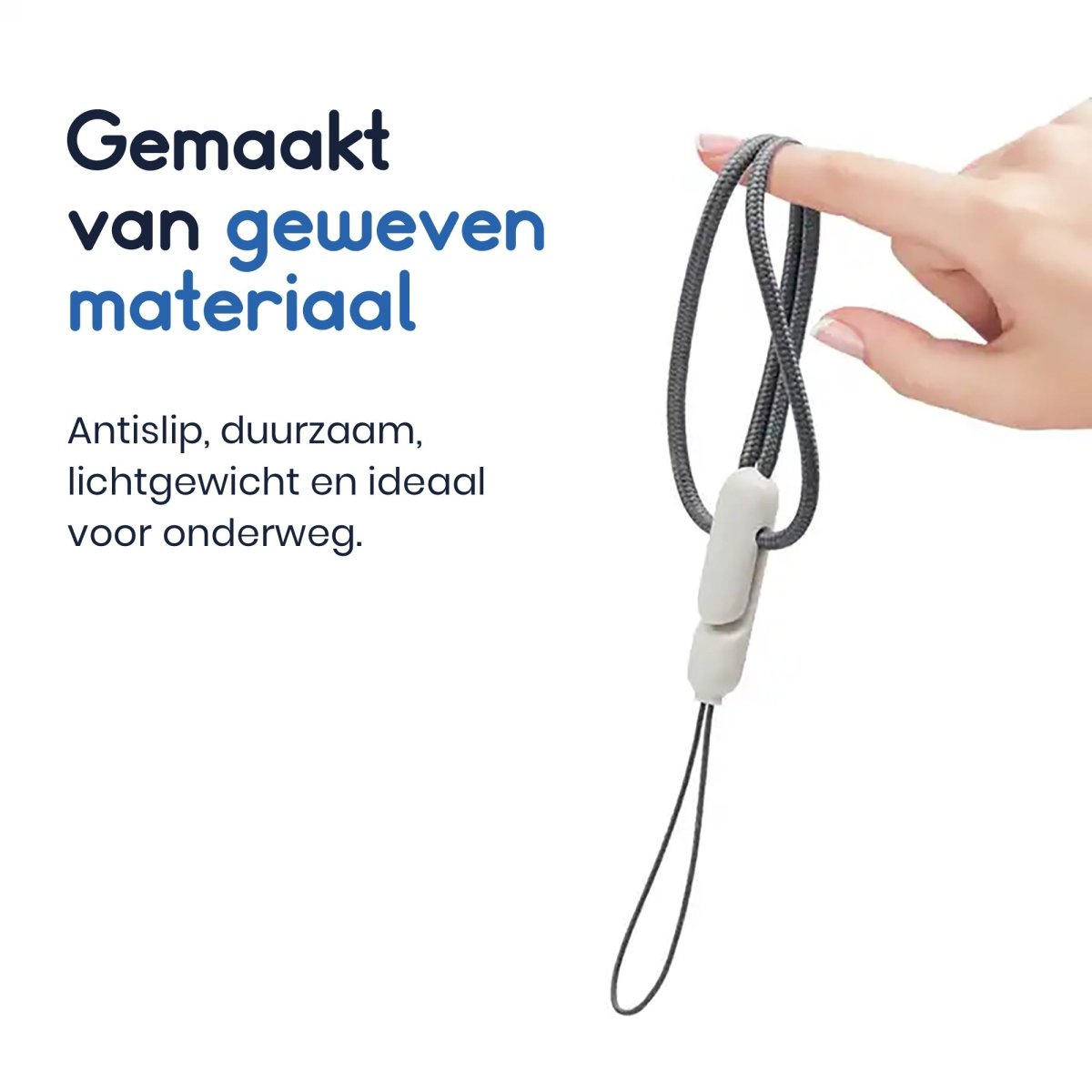 Ibley Draagkoord voor Apple AirPods Pro (2e & 3e generatie) - AirPods Pro 2/3 Lanyard - Draaglus - Draagriem - Geïntegreerde clip - AirPods Case Accessoires - Grijs met roze clip - Ibley