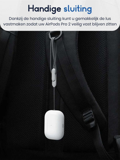 Ibley Draagkoord voor Apple AirPods Pro (2e & 3e generatie) - AirPods Pro 2/3 Lanyard - Draaglus - Draagriem - Geïntegreerde clip - AirPods Case Accessoires - Zwart met zwarte clip - Ibley