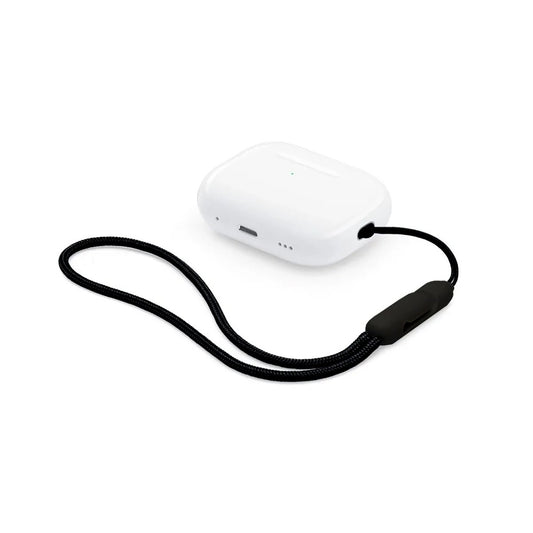Ibley Draagkoord voor Apple AirPods Pro (2e & 3e generatie) - AirPods Pro 2/3 Lanyard - Draaglus - Draagriem - Geïntegreerde clip - AirPods Case Accessoires - Zwart met zwarte clip - Ibley