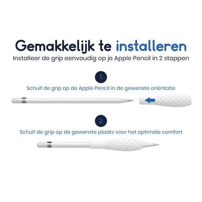 Ibley Ergonomische pencil grip voor Apple Pencil 1/2 roze - Siliconen grip - Grip huls - 1 stuk - Ibley