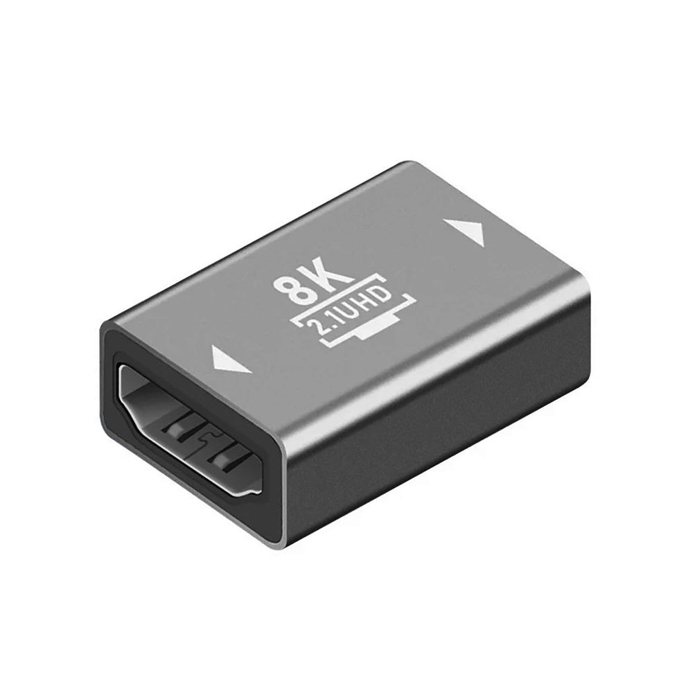 Ibley HDMI 2.1 koppelstuk grijs - Verlengstuk - HDMI Extender - 8K@60Hz - 4K@120Hz - HDR, ARC, 3D en surround sound - Aluminium