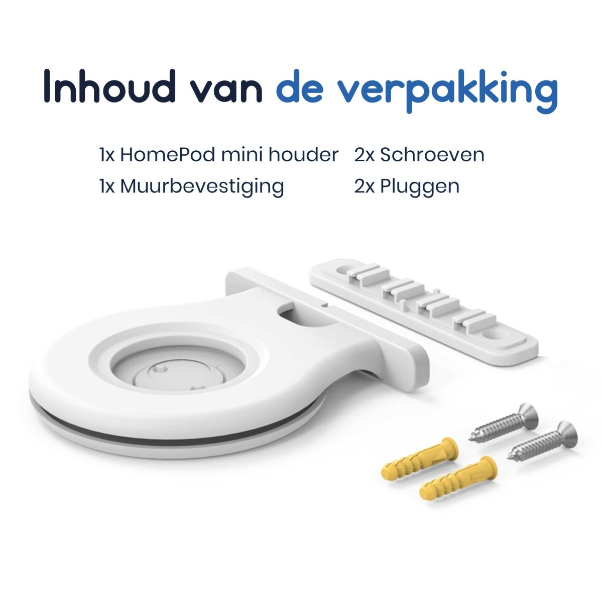 Ibley Houder voor Apple HomePod Mini Wit - Wandhouder - Wandsteun - Stopcontact houder - Ophang beugel - Muurbeugel - HomePod Mini accessoires - Ibley