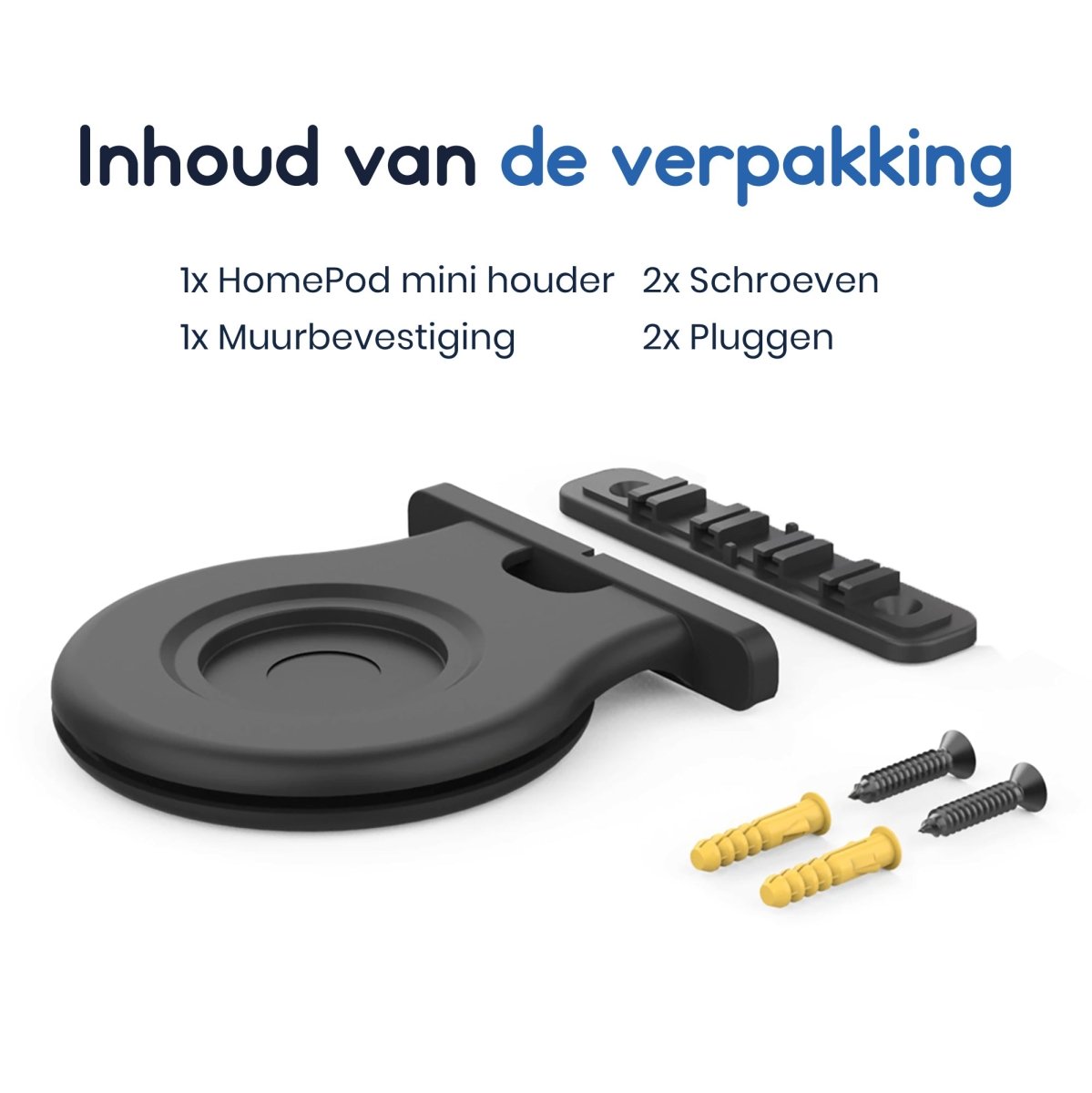 Ibley Houder voor Apple HomePod Mini Zwart - Wandhouder - Wandsteun - Stopcontact houder - Ophang beugel - Muurbeugel - HomePod Mini accessoires - Ibley
