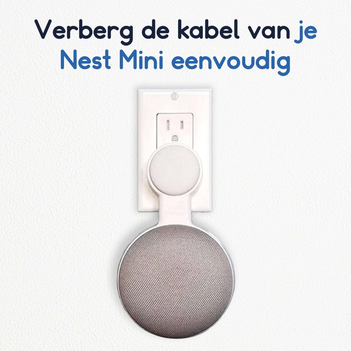 Ibley Houder voor Google Nest Mini wit - Luidsprekerstandaard - Nest Mini wandhouder stopcontact - Ibley