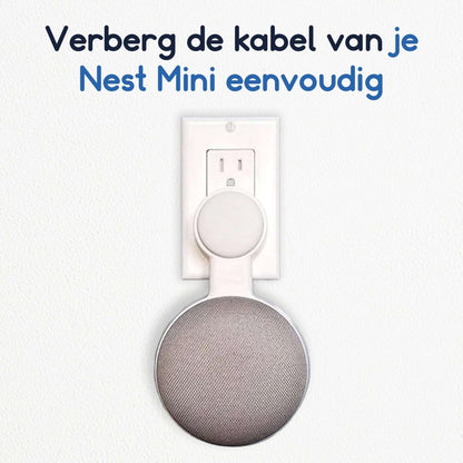Ibley Houder voor Google Nest Mini wit - Luidsprekerstandaard - Nest Mini wandhouder stopcontact - Ibley