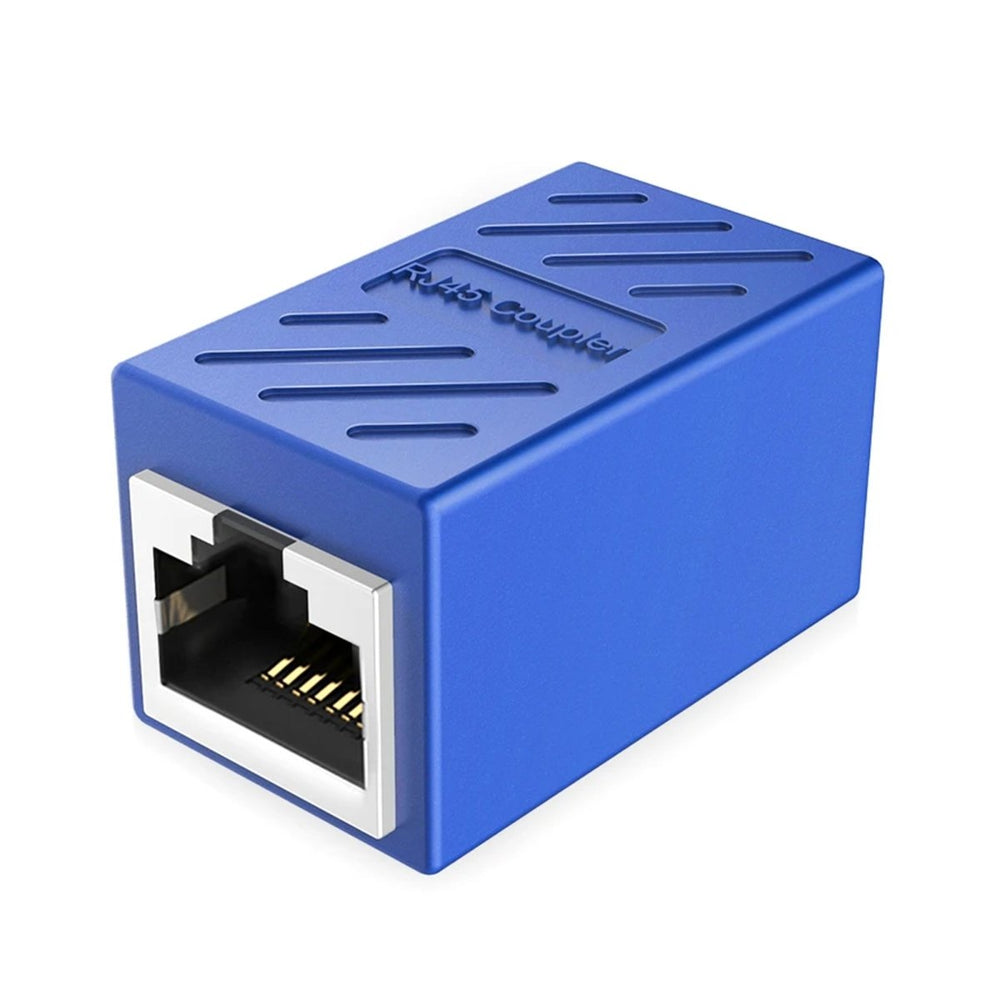 Ibley LAN netwerk internetkabel koppelstuk blauw - RJ45 verlengstuk - UTP kabel koppelstuk - Ethernet female to female adapter - 10/100/1000/2500/10000 Mbps - CAT6A