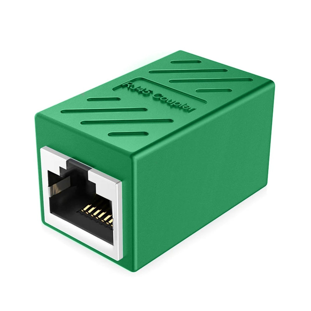Ibley LAN netwerk internetkabel koppelstuk groen - RJ45 verlengstuk - UTP kabel koppelstuk - Ethernet female to female adapter - 10/100/1000/2500/10000 Mbps - CAT6A