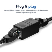 Ibley LAN netwerk internetkabel koppelstuk zwart - RJ45 verlengstuk - UTP kabel koppelstuk - Ethernet female to female adapter - 10/100/1000/2500/10000 Mbps - CAT7 - Ibley