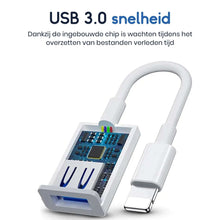 Ibley Lightning naar USB 3.0 Camera adapter Wit - Geschikt voor iPhone en iPad - Plug & Play - IOS USB adapter - Ibley