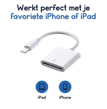 Ibley Lightning SD kaartlezer wit voor iPhone en iPad - Cardreaders - SD/TF kaartlezer - Lightning aansluiting - Plug & Play - Ibley