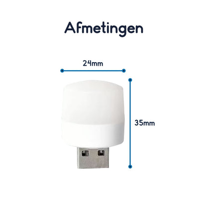 Ibley Mini USB - A LED Nachtlamp – Warm Wit – 6500K – Compact & Energiezuinig - Ibley