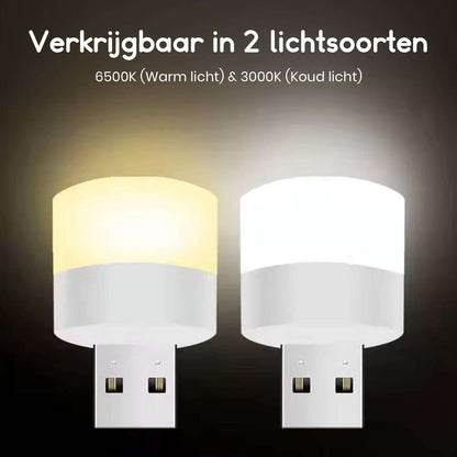 Ibley Mini USB - A LED Nachtlamp – Warm Wit – 6500K – Compact & Energiezuinig - Ibley
