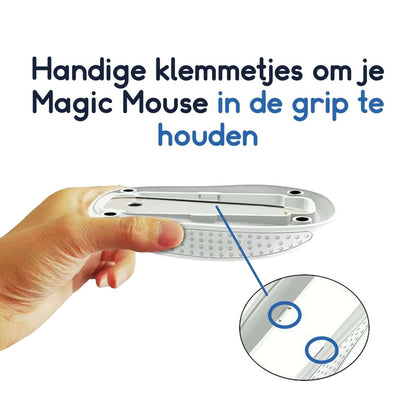 Ibley Muisgreep voor Apple Magic Mouse 2/3 wit - Ergonomische grip - Beschermhoes - Meer comfort en grip - Voor Magic Mouse 2e & 3e generatie - Ibley