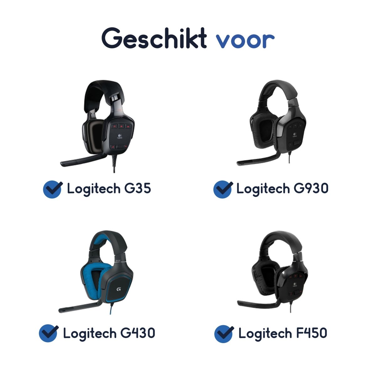Ibley Oorkussens voor Logitech G35/G930/G430/F450 zwart - Koptelefoonoorkussens - Vervangende oorkussens - Ibley