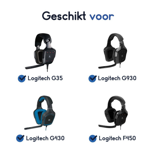 Ibley Oorkussens voor Logitech G35/G930/G430/F450 zwart/rood - Koptelefoonoorkussens - Vervangende oorkussens - Ibley