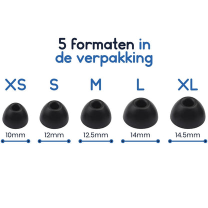 Ibley Oortips voor Beats Powerbeats Pro 2 zwart - Siliconen Earbuds - 5 Maten - 5 Paar - Ibley