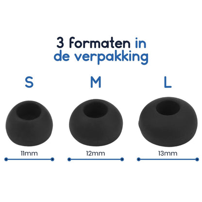 Ibley Oortips voor JBL Flash/FlashX/Flash Rock/FlashX Rock zwart - Siliconen Earbuds - 3 Maten - 3 Paar - Ibley